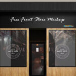 Front Sight of Modern Storefront Mockup