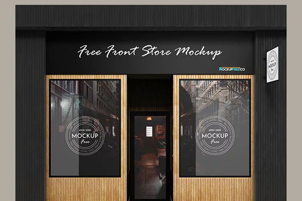 Front Sight of Modern Storefront Mockup
