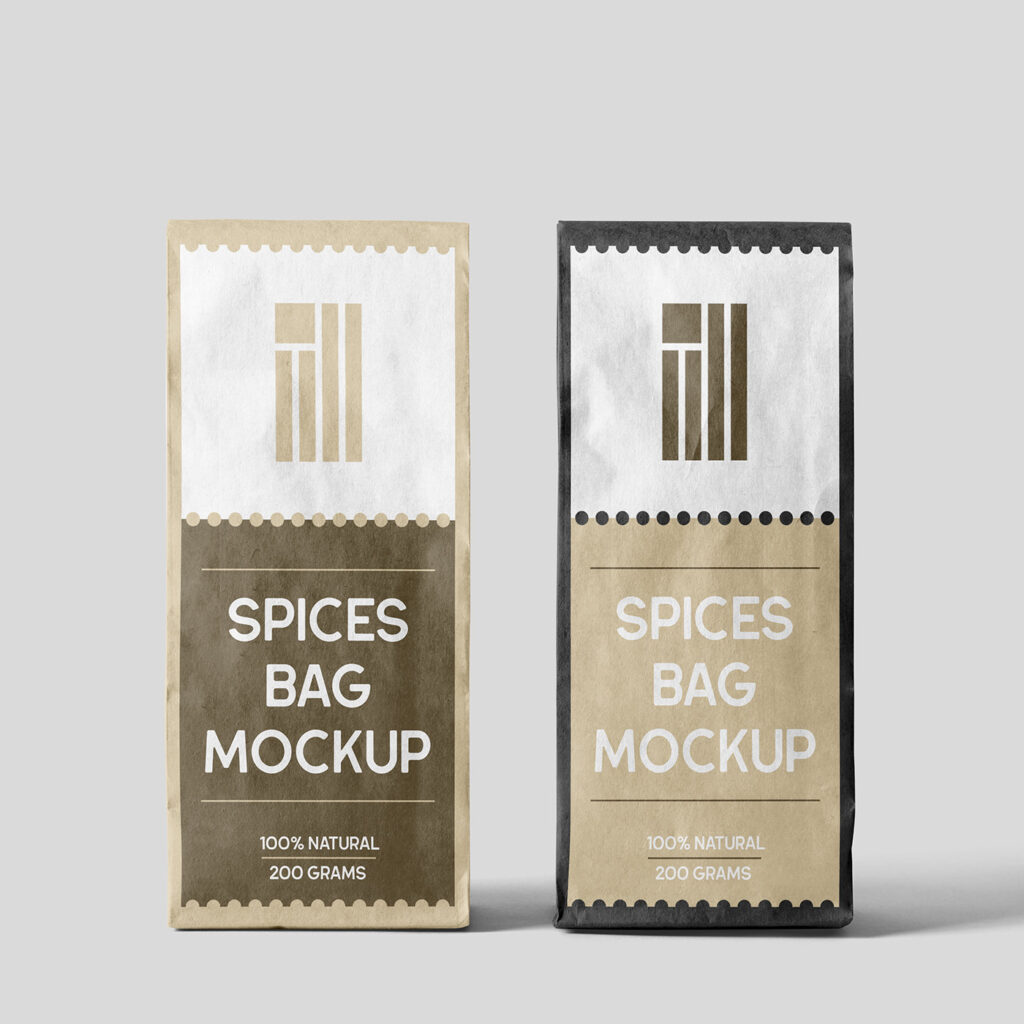 Front Sight of Oblong Eco Paper Bag Mockup