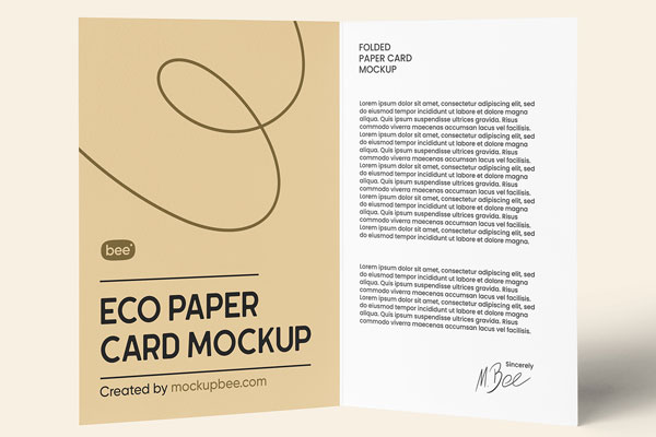 Front Sight of Open Folded Brochure Mockup