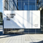 Front Sight of Outdoor Urban Billboard Mockup