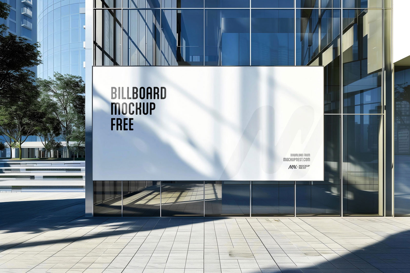 Free Front Sight of Outdoor Urban Billboard Mockup PSD Template