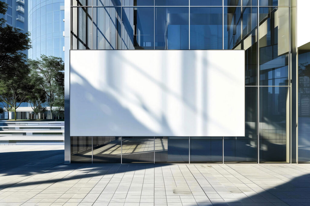 Front Sight of Outdoor Urban Billboard Mockup