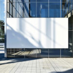 Front Sight of Outdoor Urban Billboard Mockup
