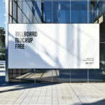 Front Sight of Outdoor Urban Billboard Mockup