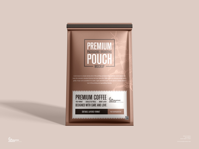 Front Sight of Packaging Branding Pouch Mockup