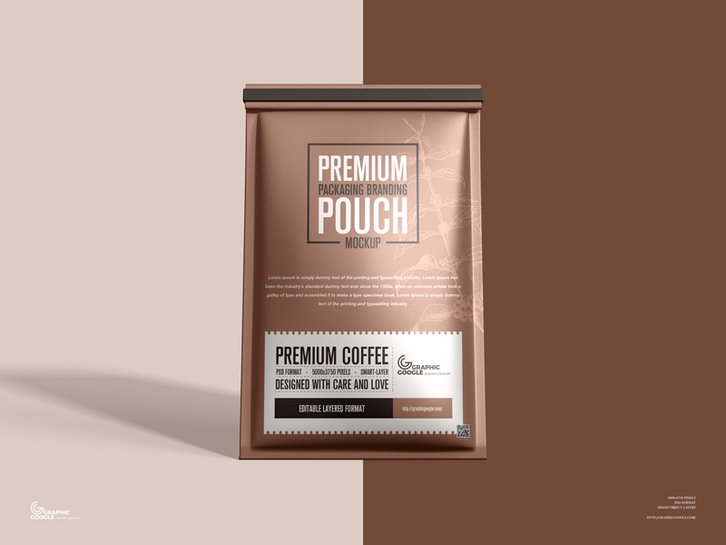 Front Sight of Packaging Branding Pouch Mockup