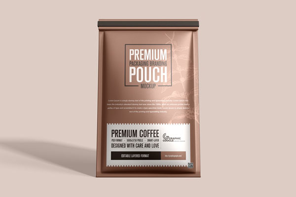 Front Sight of Packaging Branding Pouch Mockup