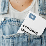Front Sight of Paper Card Mockup in Dungarees