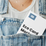 Front Sight of Paper Card Mockup in Dungarees