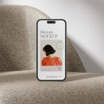 Front Sight of Phone Mockup on Sofa