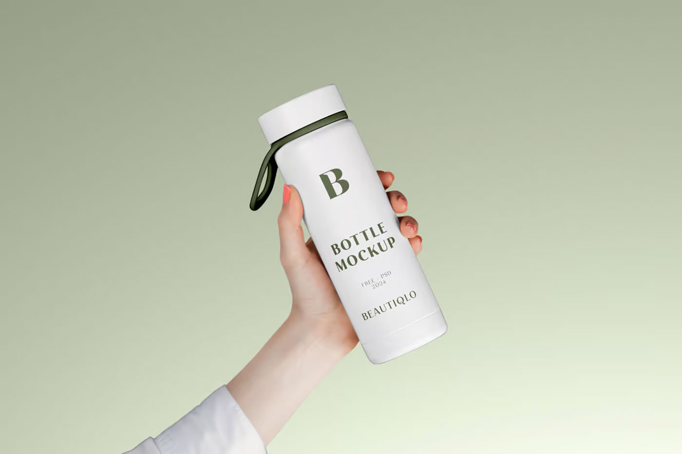 Free Front Sight of Plastic Bottle Mockup in Hand PSD Template