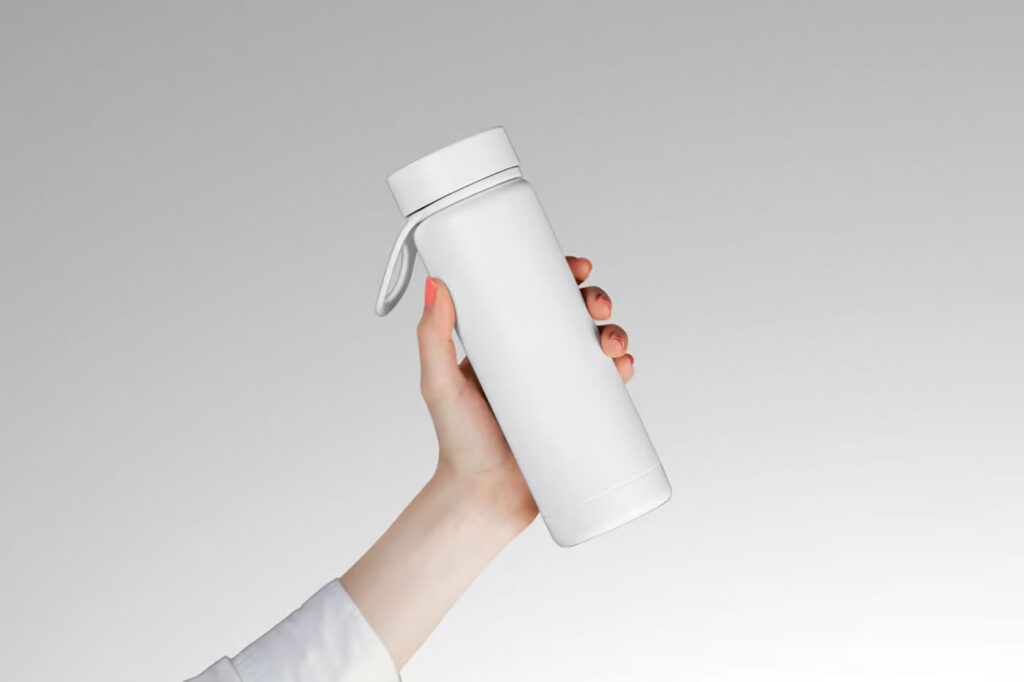 Front Sight of Plastic Bottle Mockup in Hand