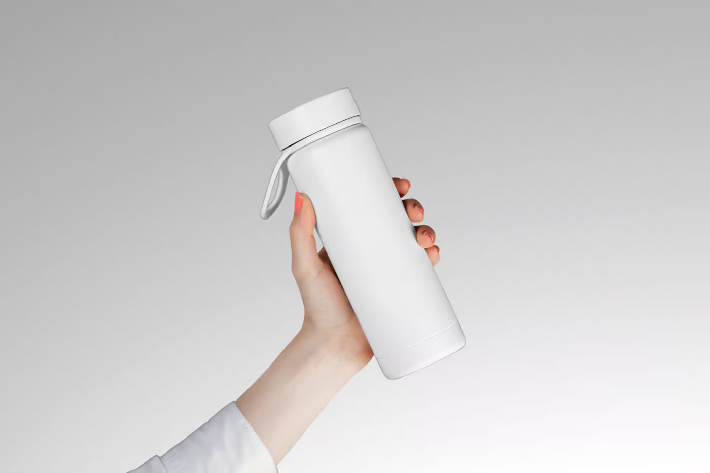 Free Front Sight of Plastic Bottle Mockup in Hand PSD Template
