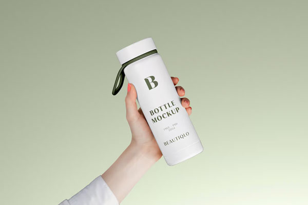 Front Sight of Plastic Bottle Mockup in Hand