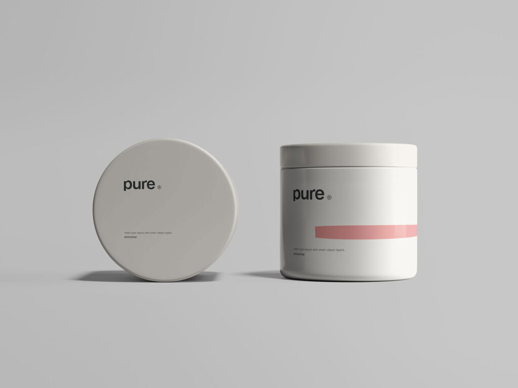 Front Sight of Plastic Jar Mockup
