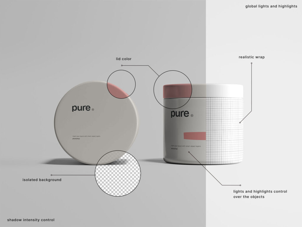 Front Sight of Plastic Jar Mockup