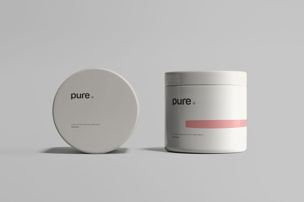Front Sight of Plastic Jar Mockup