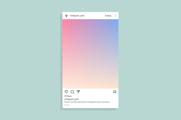 Front Sight of Realistic Instagram Post Mockup