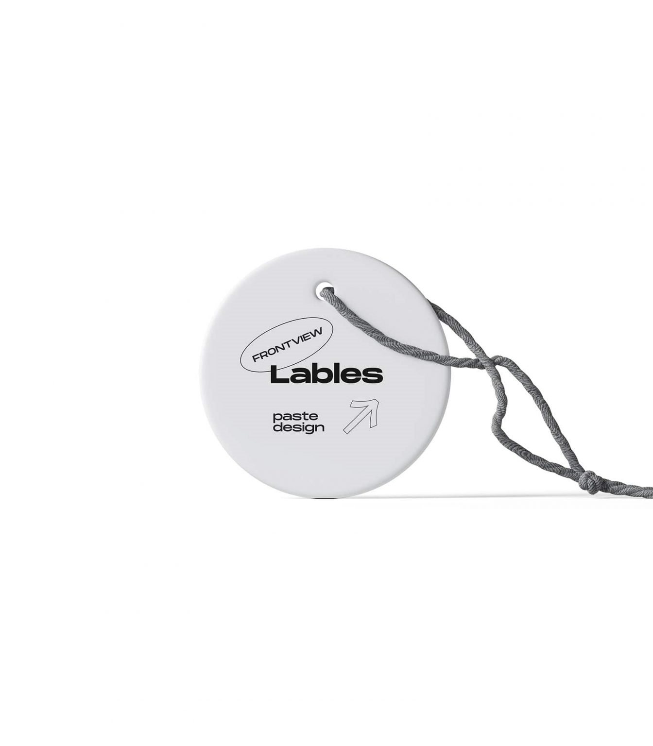Front Sight of Rounded Tag Mockup and Its Rope FREE PSD