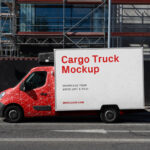 Front Sight of Small Cargo Truck Mockup