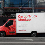 Front Sight of Small Cargo Truck Mockup