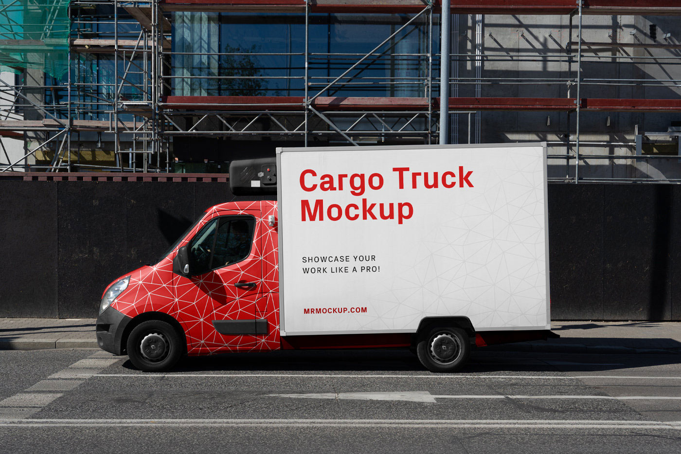 Front Sight of Small Cargo Truck Mockup FREE PSD