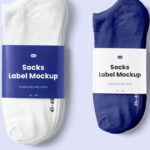 Front Sight of Socks With Label Mockup