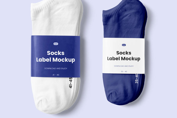 Front Sight of Socks With Label Mockup