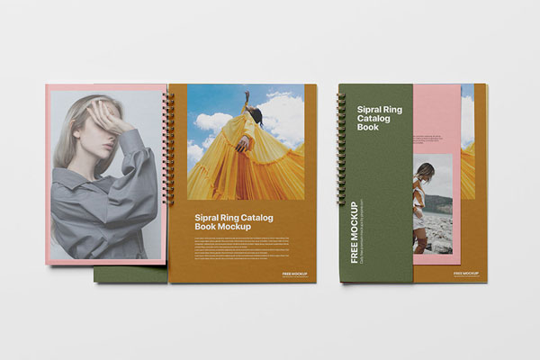 Front Sight of Spiral Ring Catalog Book Mockup