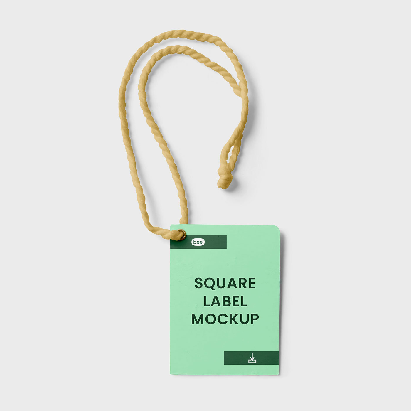 Front Sight of Square Tag Mockup FREE PSD