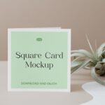 Front Sight of Standing Square Card Mockup