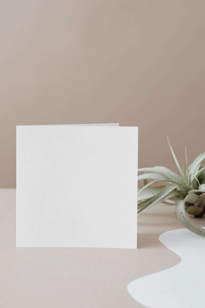 Front Sight of Standing Square Card Mockup