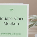 Front Sight of Standing Square Card Mockup