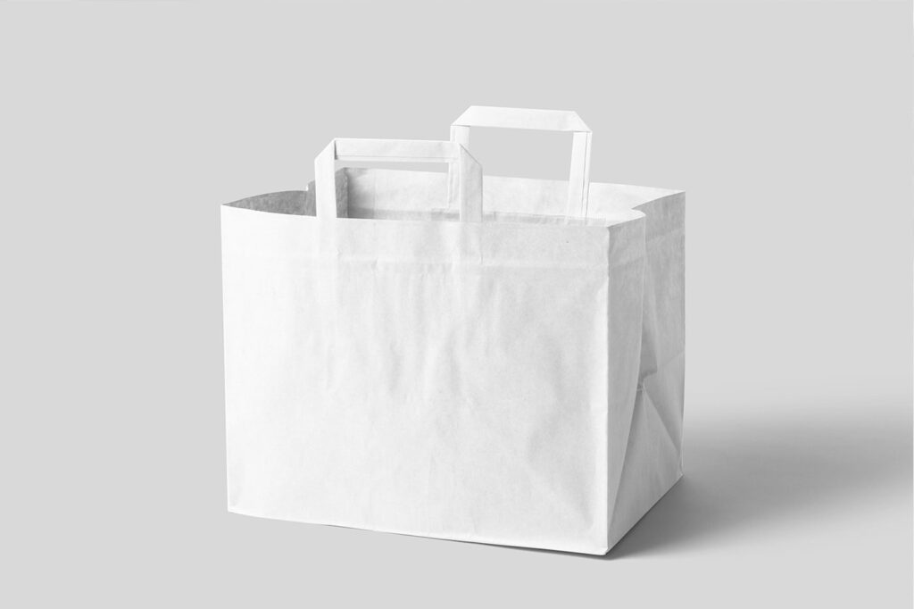 Front Sight of Standing Wide Paper Bag Mockup