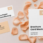 Front Sight of Stationery Mockup With Flower Petal