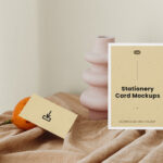 Front Sight of Stationery Paper Cards Mockup
