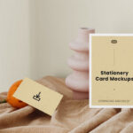 Front Sight of Stationery Paper Cards Mockup