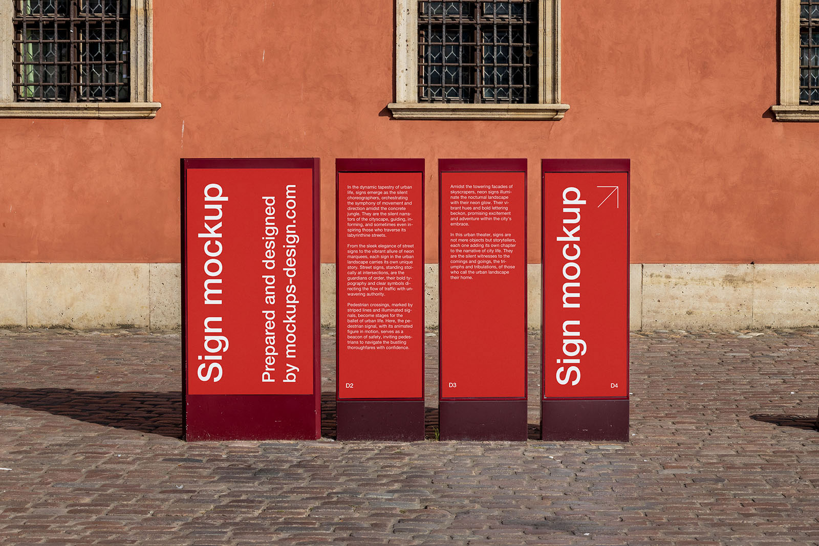 Free Front Sight of Street Vertical Signs Mockup PSD Template