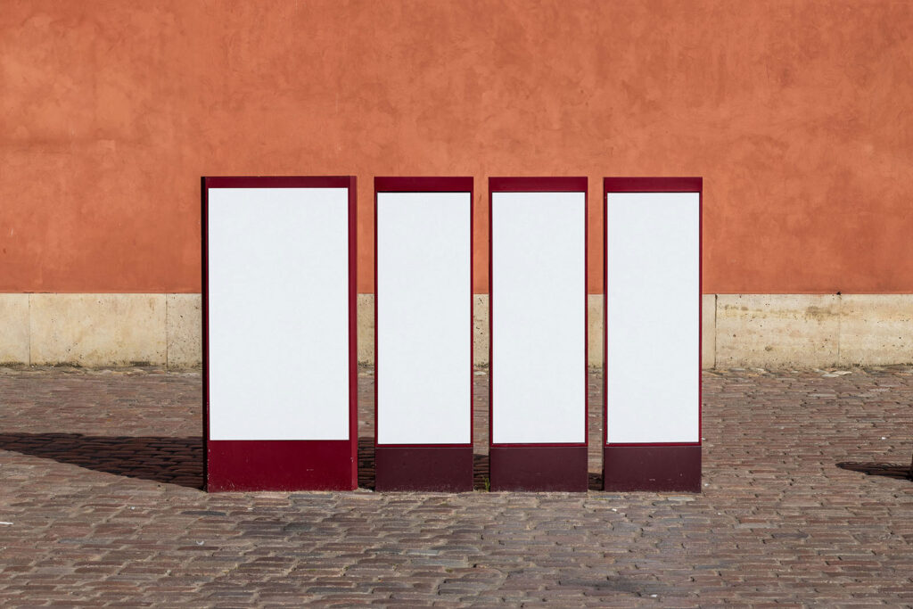 Front Sight of Street Vertical Signs Mockup