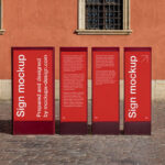 Front Sight of Street Vertical Signs Mockup
