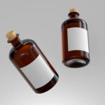 Front Sight of Two Floating Crystal Bottles Mockup