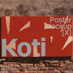Front Sight of Urban Torn Poster Mockup on Grunge Wall