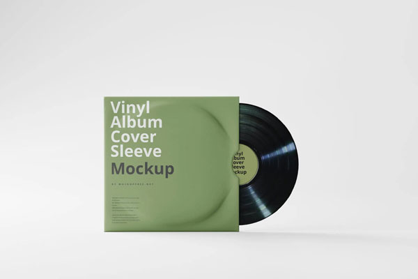 Front Sight of Vinyl Album Cover Sleeve Mockup