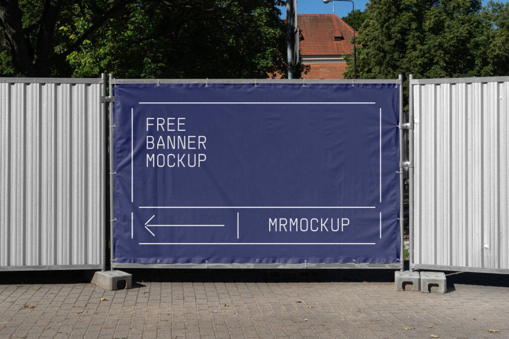 Front Sight of Wall Banner Mockup