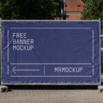 Front Sight of Wall Banner Mockup