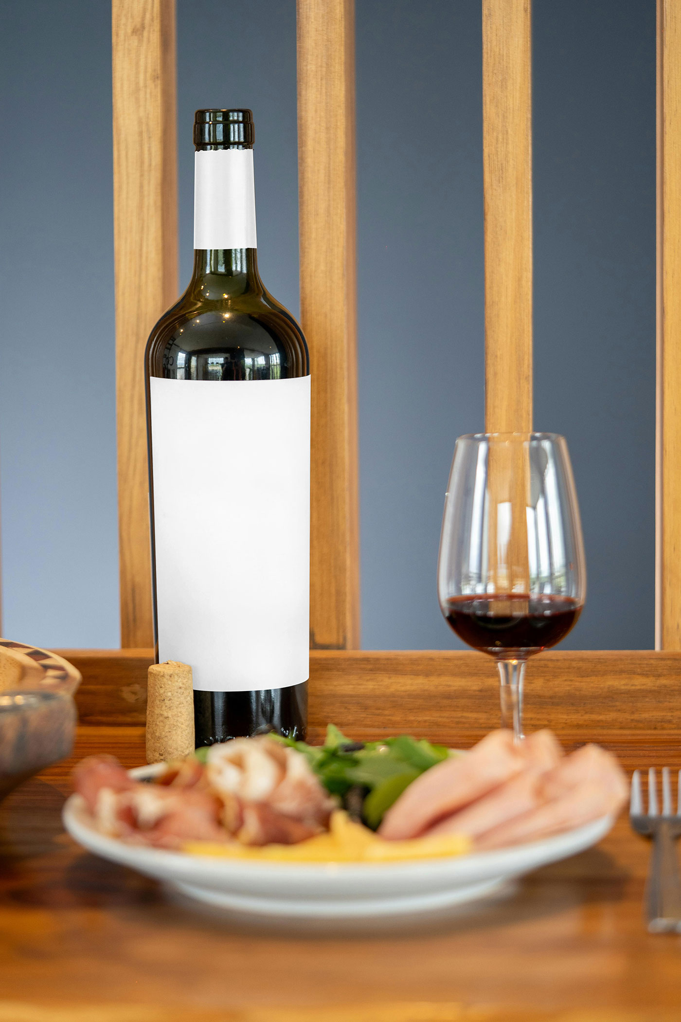 Free Front Sight of Wine Bottle Mockup with Closure PSD Template