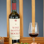 Front Sight of Wine Bottle Mockup with Closure