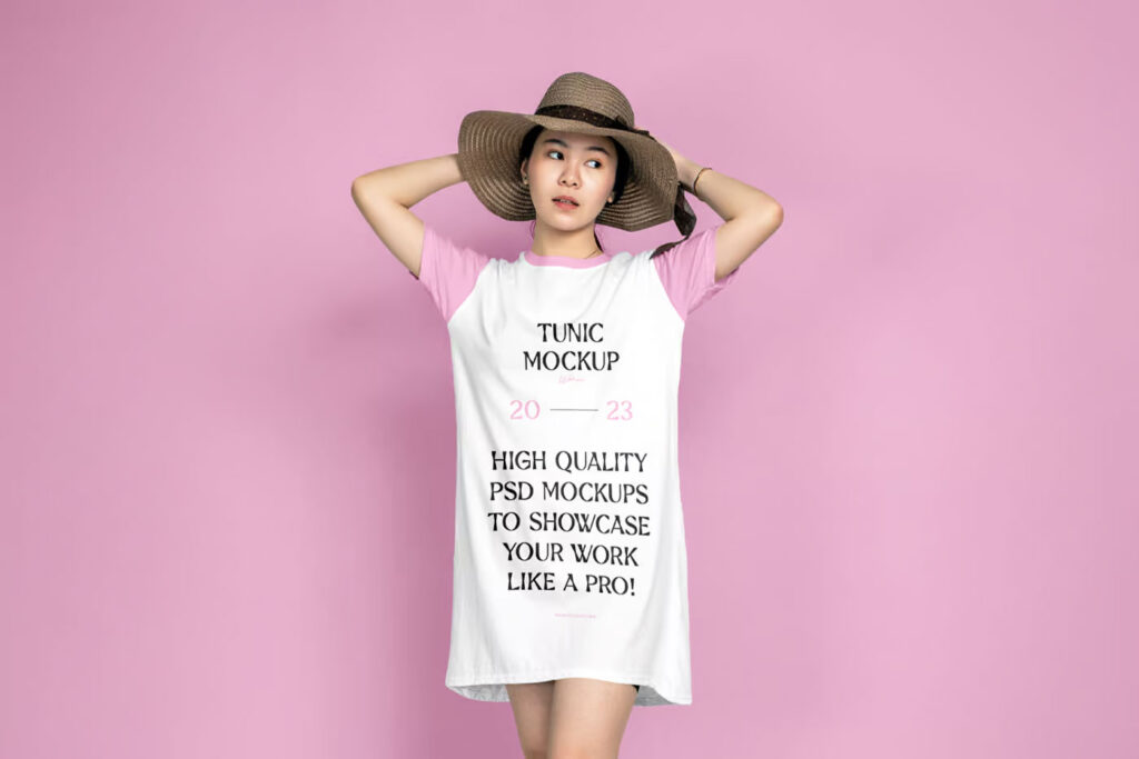 Front Sight of Woman Wearing Tunic Mockup