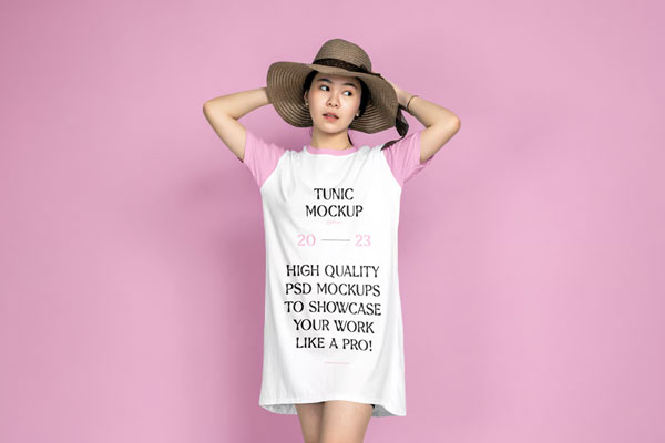 Front Sight of Woman Wearing Tunic Mockup
